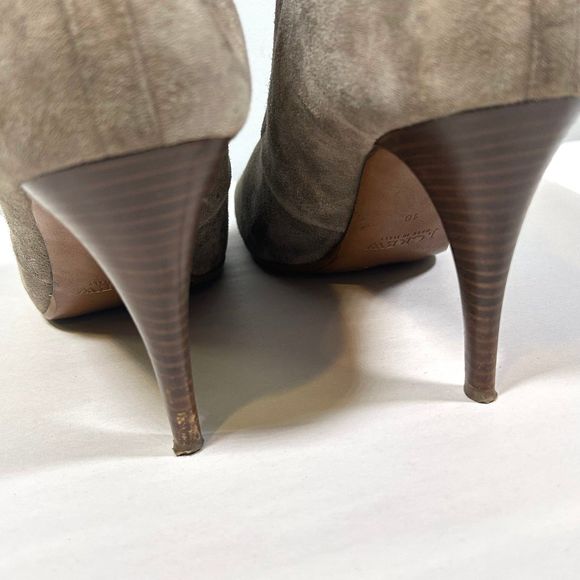 J Crew Archer Italy Suede Peep Toe Ankle Bootie Heels Womens 10 - Picture 6 of 11